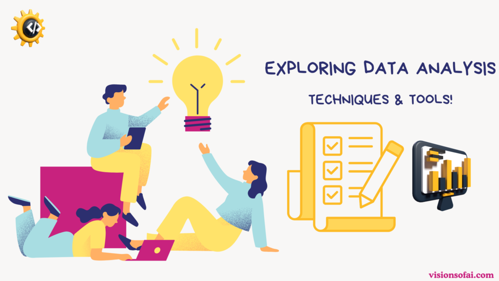 Exploring Data Analysis with images in Yellow color and few check list graphics